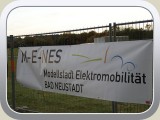 Informationsplakat zur Modellstadt Elektromobilität Bad Neustadt.